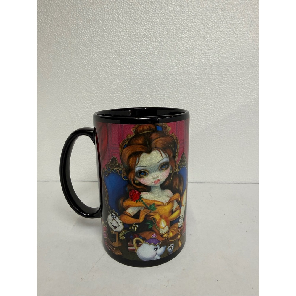 Disney Mug Black WonderGround Gallery Jasmine Becket-Griffith Belle - Picture 2 of 4